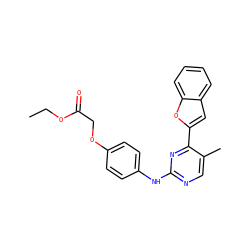 CCOC(=O)COc1ccc(Nc2ncc(C)c(-c3cc4ccccc4o3)n2)cc1 ZINC001772655892