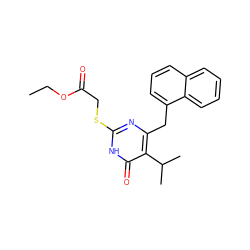 CCOC(=O)CSc1nc(Cc2cccc3ccccc23)c(C(C)C)c(=O)[nH]1 ZINC000026937978