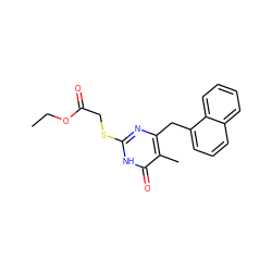 CCOC(=O)CSc1nc(Cc2cccc3ccccc23)c(C)c(=O)[nH]1 ZINC000026955536