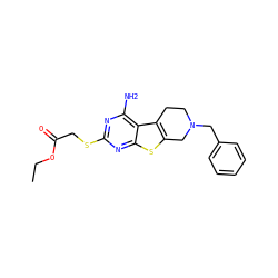 CCOC(=O)CSc1nc(N)c2c3c(sc2n1)CN(Cc1ccccc1)CC3 ZINC000022034167