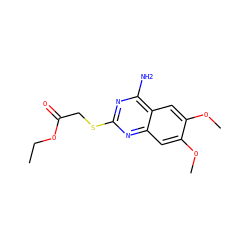 CCOC(=O)CSc1nc(N)c2cc(OC)c(OC)cc2n1 ZINC000045321611