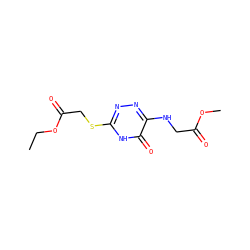 CCOC(=O)CSc1nnc(NCC(=O)OC)c(=O)[nH]1 ZINC000008680573