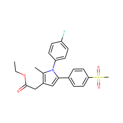 CCOC(=O)Cc1cc(-c2ccc(S(C)(=O)=O)cc2)n(-c2ccc(F)cc2)c1C ZINC000028862669