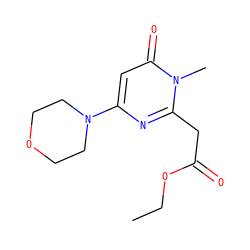CCOC(=O)Cc1nc(N2CCOCC2)cc(=O)n1C ZINC000147114092