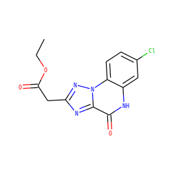 CCOC(=O)Cc1nc2c(=O)[nH]c3cc(Cl)ccc3n2n1 ZINC000013798654