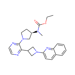 CCOC(=O)N(C)[C@@H]1CCN(c2nccnc2C2CN(c3ccc4ccccc4n3)C2)C1 ZINC000140184886