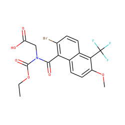 CCOC(=O)N(CC(=O)O)C(=O)c1c(Br)ccc2c(C(F)(F)F)c(OC)ccc12 ZINC000013823619