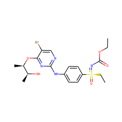 CCOC(=O)N=[S@@](=O)(CC)c1ccc(Nc2ncc(Br)c(O[C@H](C)[C@H](C)O)n2)cc1 ZINC000169694337