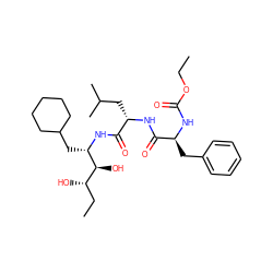 CCOC(=O)N[C@@H](Cc1ccccc1)C(=O)N[C@@H](CC(C)C)C(=O)N[C@@H](CC1CCCCC1)[C@@H](O)[C@@H](O)CC ZINC000026379076