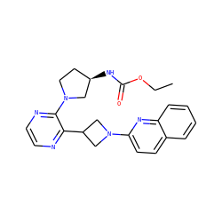 CCOC(=O)N[C@@H]1CCN(c2nccnc2C2CN(c3ccc4ccccc4n3)C2)C1 ZINC000145739425