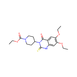 CCOC(=O)N1CCC(n2c(=S)[nH]c3cc(OCC)c(OCC)cc3c2=O)CC1 ZINC000003010178