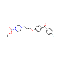 CCOC(=O)N1CCN(CCCOc2ccc(C(=O)c3ccc(F)cc3)cc2)CC1 ZINC000013444704