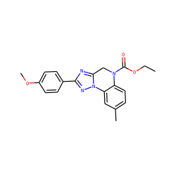 CCOC(=O)N1Cc2nc(-c3ccc(OC)cc3)nn2-c2cc(C)ccc21 ZINC000299839136