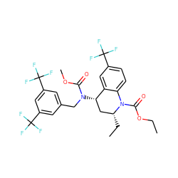 CCOC(=O)N1c2ccc(C(F)(F)F)cc2[C@@H](N(Cc2cc(C(F)(F)F)cc(C(F)(F)F)c2)C(=O)OC)C[C@H]1CC ZINC000008214714