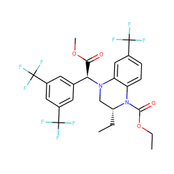 CCOC(=O)N1c2ccc(C(F)(F)F)cc2N([C@H](C(=O)OC)c2cc(C(F)(F)F)cc(C(F)(F)F)c2)C[C@H]1CC ZINC000043103401