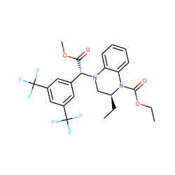 CCOC(=O)N1c2ccccc2N([C@@H](C(=O)OC)c2cc(C(F)(F)F)cc(C(F)(F)F)c2)C[C@@H]1CC ZINC000028886522