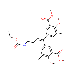CCOC(=O)NCCC=C(c1cc(C)c(OC)c(C(=O)OC)c1)c1cc(C)c(OC)c(C(=O)OC)c1 ZINC000013558589
