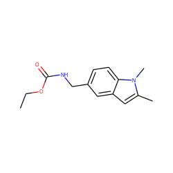 CCOC(=O)NCc1ccc2c(c1)cc(C)n2C ZINC000004056884