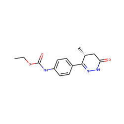 CCOC(=O)Nc1ccc(C2=NNC(=O)C[C@H]2C)cc1 ZINC000013587286