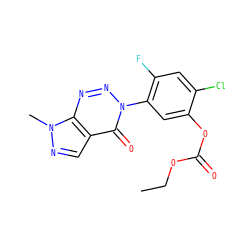 CCOC(=O)Oc1cc(-n2nnc3c(cnn3C)c2=O)c(F)cc1Cl ZINC000098084510