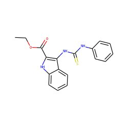 CCOC(=O)c1[nH]c2ccccc2c1NC(=S)Nc1ccccc1 ZINC000008683899