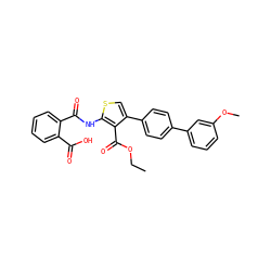 CCOC(=O)c1c(-c2ccc(-c3cccc(OC)c3)cc2)csc1NC(=O)c1ccccc1C(=O)O ZINC000045367351
