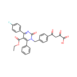 CCOC(=O)c1c(-c2ccc(F)cc2)nc(=O)n(Cc2ccc(C(=O)CC(=O)C(=O)O)cc2)c1-c1ccccc1 ZINC000653751554