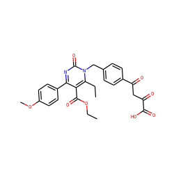CCOC(=O)c1c(-c2ccc(OC)cc2)nc(=O)n(Cc2ccc(C(=O)CC(=O)C(=O)O)cc2)c1CC ZINC000653761893