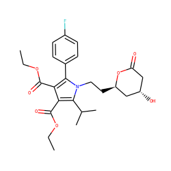 CCOC(=O)c1c(C(=O)OCC)c(C(C)C)n(CC[C@@H]2C[C@@H](O)CC(=O)O2)c1-c1ccc(F)cc1 ZINC000013861021