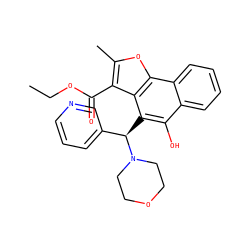 CCOC(=O)c1c(C)oc2c1c([C@H](c1cccnc1)N1CCOCC1)c(O)c1ccccc12 ZINC000023224621