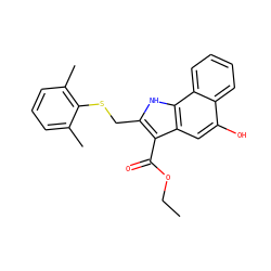 CCOC(=O)c1c(CSc2c(C)cccc2C)[nH]c2c1cc(O)c1ccccc12 ZINC000653706039