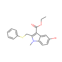 CCOC(=O)c1c(CSc2ccccc2)n(C)c2ccc(O)cc12 ZINC000000453199