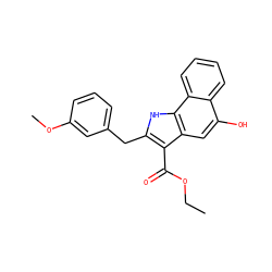 CCOC(=O)c1c(Cc2cccc(OC)c2)[nH]c2c1cc(O)c1ccccc12 ZINC000040937658
