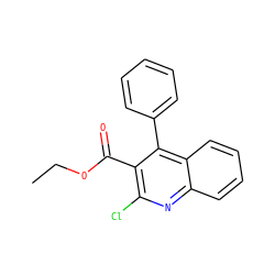 CCOC(=O)c1c(Cl)nc2ccccc2c1-c1ccccc1 ZINC000013862480