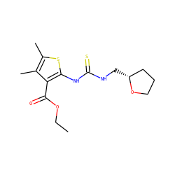 CCOC(=O)c1c(NC(=S)NC[C@@H]2CCCO2)sc(C)c1C ZINC000013878950