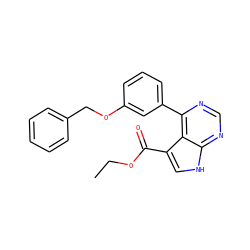 CCOC(=O)c1c[nH]c2ncnc(-c3cccc(OCc4ccccc4)c3)c12 ZINC000218979991