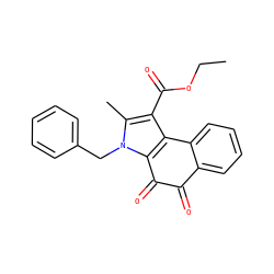 CCOC(=O)c1c2c(n(Cc3ccccc3)c1C)C(=O)C(=O)c1ccccc1-2 ZINC000006403648