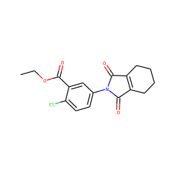 CCOC(=O)c1cc(N2C(=O)C3=C(CCCC3)C2=O)ccc1Cl ZINC000103272156