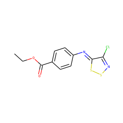 CCOC(=O)c1ccc(/N=c2\ssnc2Cl)cc1 ZINC000100216123