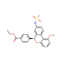 CCOC(=O)c1ccc([C@@H]2Oc3cccc(OC)c3-c3ccc(NS(C)(=O)=O)cc32)cc1 ZINC000001490990