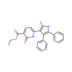 CCOC(=O)c1ccc(-c2c(C)[nH]c(-c3ccccc3)c2-c2ccccc2)[nH]c1=O ZINC000169353766