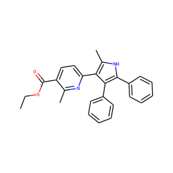 CCOC(=O)c1ccc(-c2c(C)[nH]c(-c3ccccc3)c2-c2ccccc2)nc1C ZINC000169353762