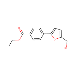 CCOC(=O)c1ccc(-c2ccc(CO)o2)cc1 ZINC000000478560