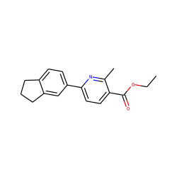 CCOC(=O)c1ccc(-c2ccc3c(c2)CCC3)nc1C ZINC000001402222