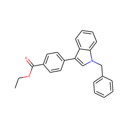 CCOC(=O)c1ccc(-c2cn(Cc3ccccc3)c3ccccc23)cc1 ZINC000299824394