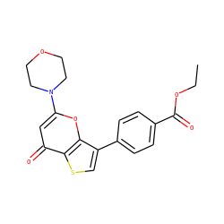 CCOC(=O)c1ccc(-c2csc3c(=O)cc(N4CCOCC4)oc23)cc1 ZINC000101661755