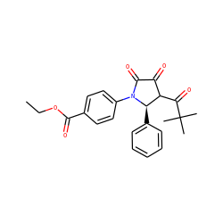 CCOC(=O)c1ccc(N2C(=O)C(=O)C(C(=O)C(C)(C)C)[C@H]2c2ccccc2)cc1 ZINC000138053725