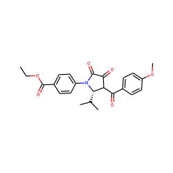 CCOC(=O)c1ccc(N2C(=O)C(=O)C(C(=O)c3ccc(OC)cc3)[C@@H]2C(C)C)cc1 ZINC000165763410
