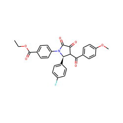 CCOC(=O)c1ccc(N2C(=O)C(=O)C(C(=O)c3ccc(OC)cc3)[C@H]2c2ccc(F)cc2)cc1 ZINC000009363552