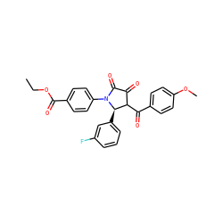 CCOC(=O)c1ccc(N2C(=O)C(=O)C(C(=O)c3ccc(OC)cc3)[C@H]2c2cccc(F)c2)cc1 ZINC000006195123